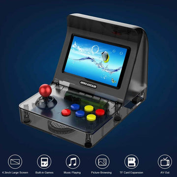 Retro Arcade Handheld Mini Game Console, 64 Bit 4.3" TFT Screen Double Game Controller, Built-in 3000 Game, Support TF Card AV Out - Imported from UK
